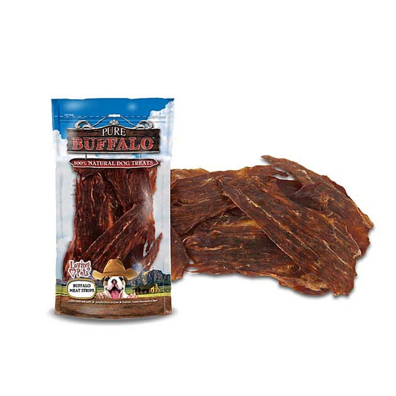 Loving Pets Dog Treat Pure Buffalo Jerky Meat Strips 3.5oz