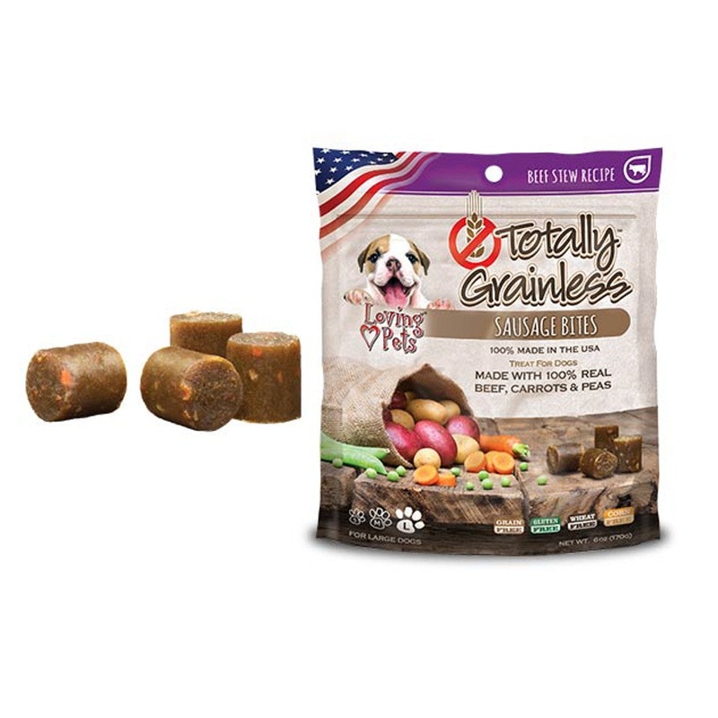 Loving Pets Dog Treat Totally Grainless Beef Stew Sausages 6oz