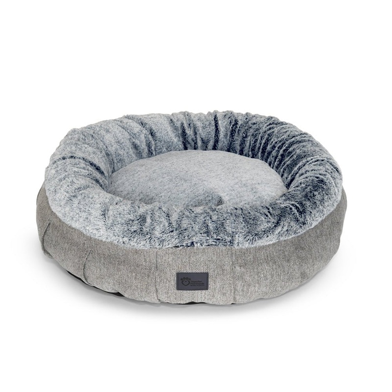 Superior Pet Bed Harley Harlow Grey and Arctic Faux Fur