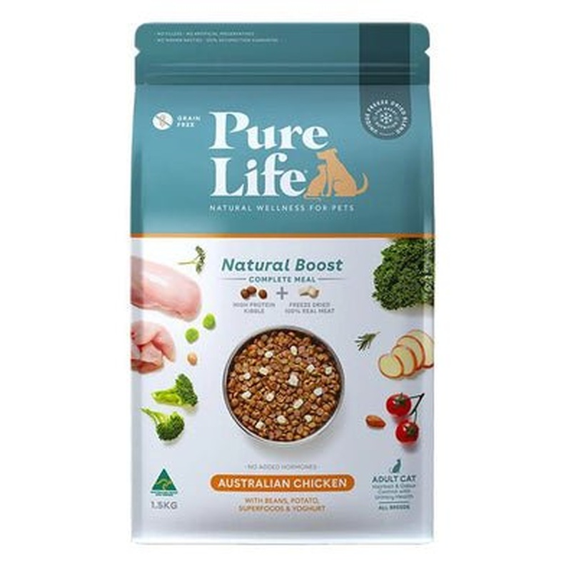 Pure Life Natural Boost Chicken Grain Free Freeze Dried Adult Cat Food
