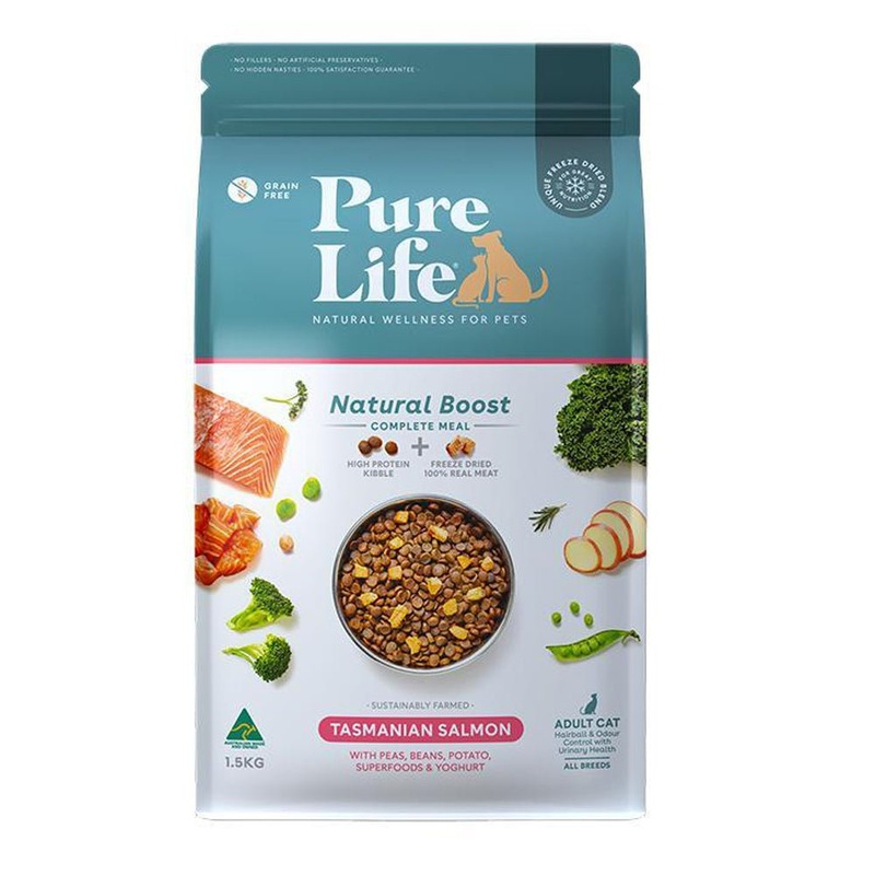 Pure Life Natural Boost Salmon Grain Free Freeze Dried Adult Cat Food