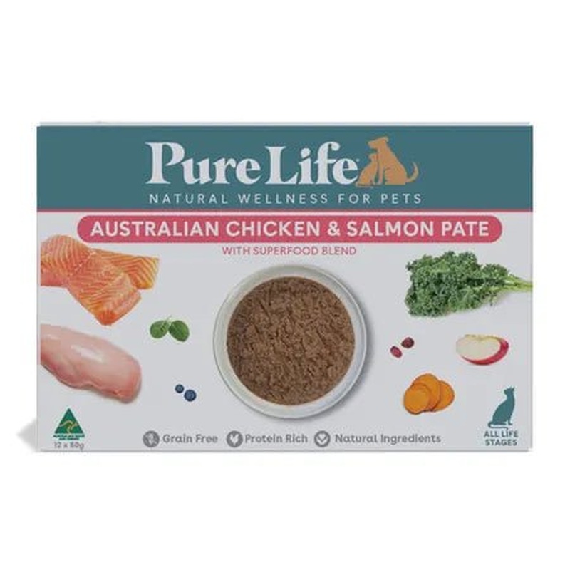 Pure Life Adult Wet Cat Chicken & Salmon 12 x 80g