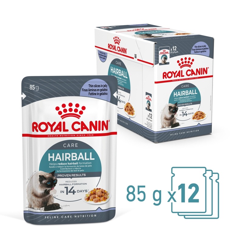 Royal Canin Wet Cat Food Hairball Care Jelly 12x85g