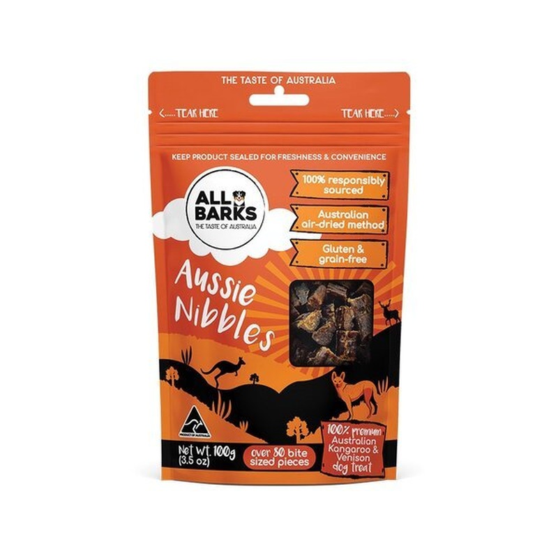 All Barks Nibbles Kangaroo and Venison Dog Treats 100g