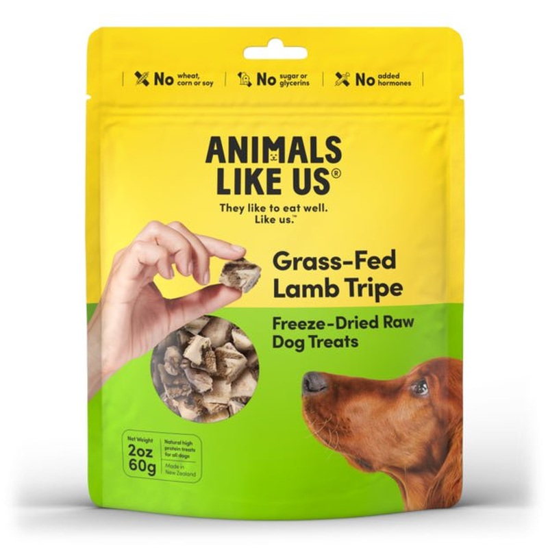 Animals Like Us Grass Fed Lamb Tripe Freeze Dried Raw Dog Treats 60g