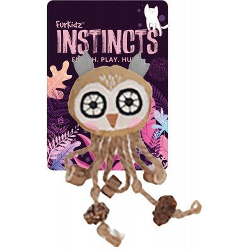 Furkidz Cat Toy Burlap Owl