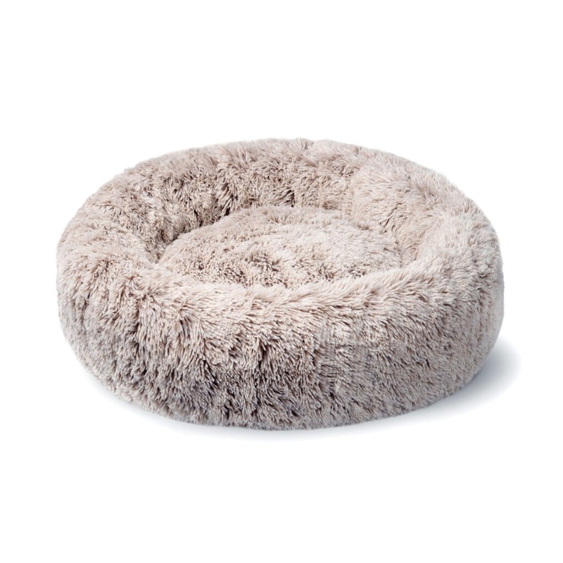Superior Pet Bed Curl Up Cloud Calming Bed Sable Faux Fur