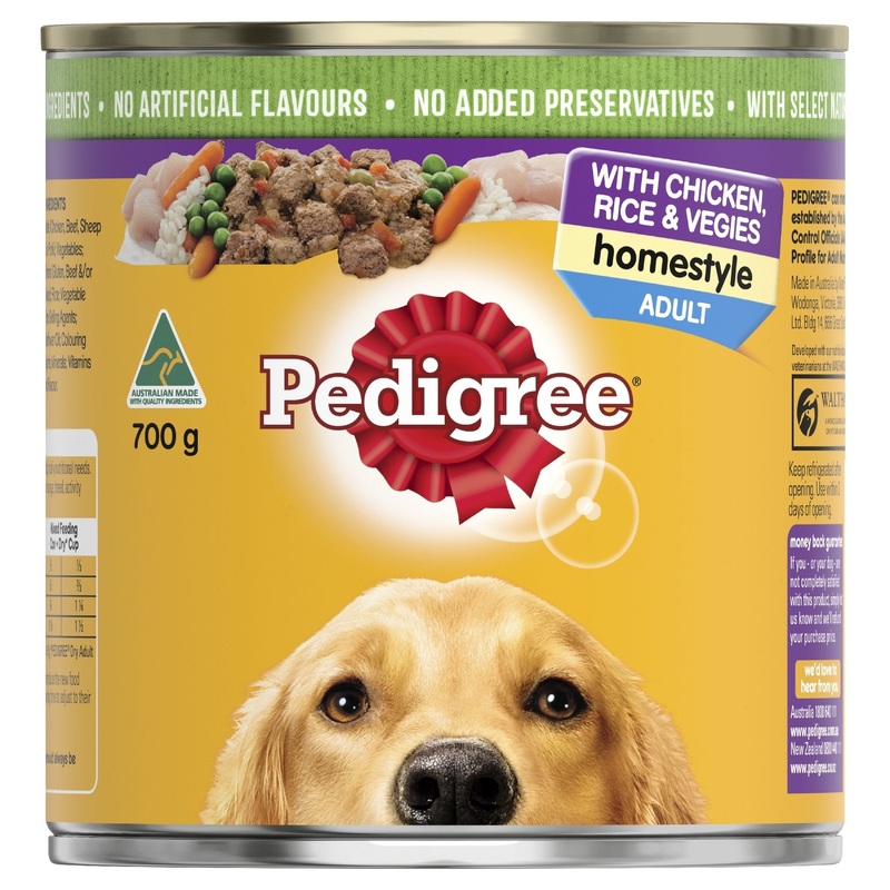 Pedigree Wet Dog Food Cans Homestyle Chicken Rice and Vegetables 12x700g