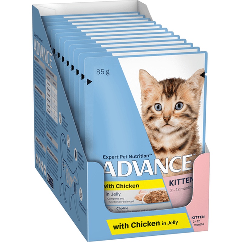 Advance Wet Cat Food Kitten Chicken And Jelly 12x85g