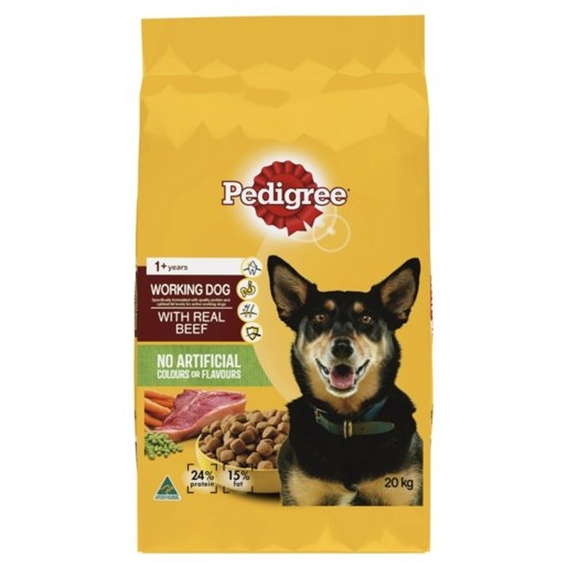 Pedigree Dry Dog Food Adult Working Dog Beef 20kg