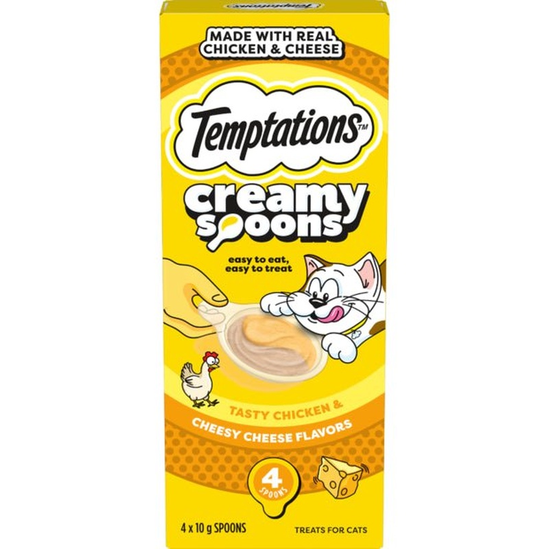 Temptations Creamy Spoons Chicken & Cheese 4 x 10g