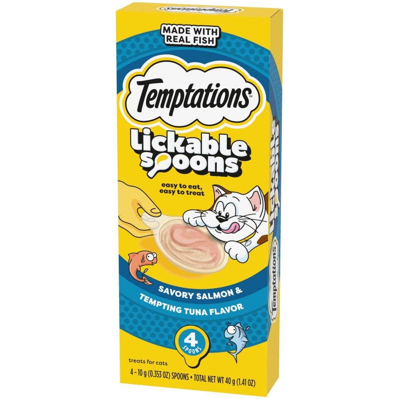 Temptations Creamy Spoons Savory Salmon & Tuna 4 x 10g