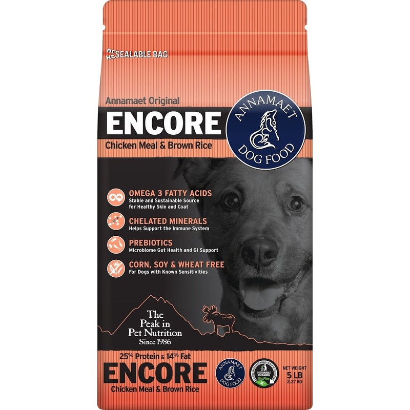 Annamaet Encore Dog Food 25% Protein Fish Formula 5lb