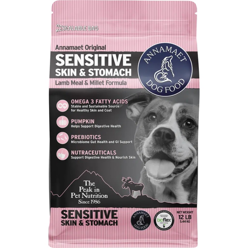 Annamaet Sensitive Skin and Stomach Dry Dog food Lamb and Millet Formula 25lb