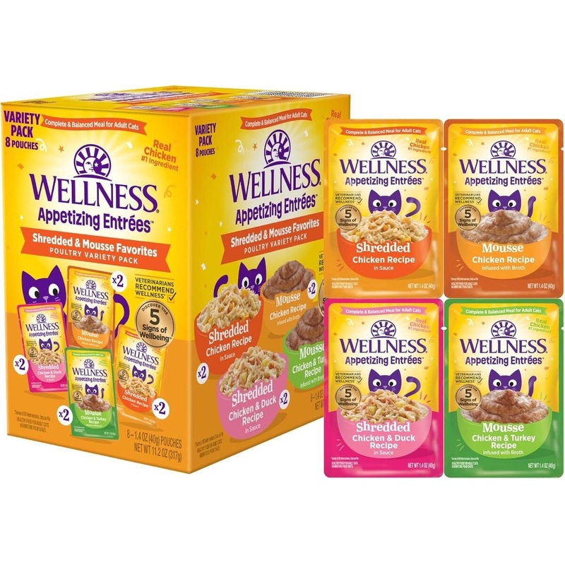 Appetizing Entrees Shredded & Mousse Favorites Poultry Variety Pack Wet Cat Food - 1.4 oz 8-Pack
