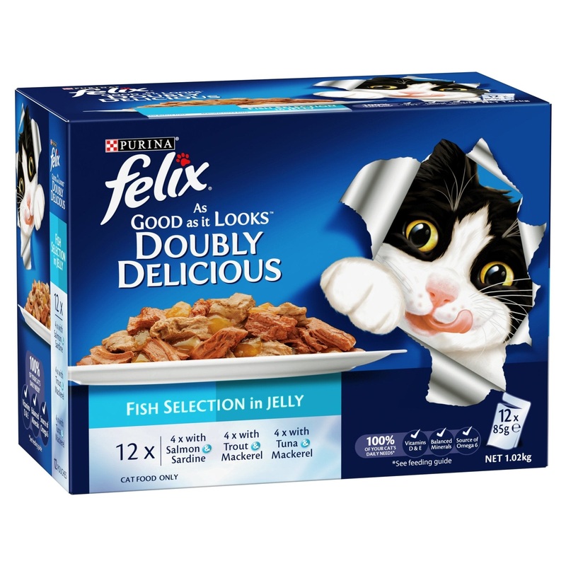 Felix Double Delicious Fish Selection in Jelly 12x85g