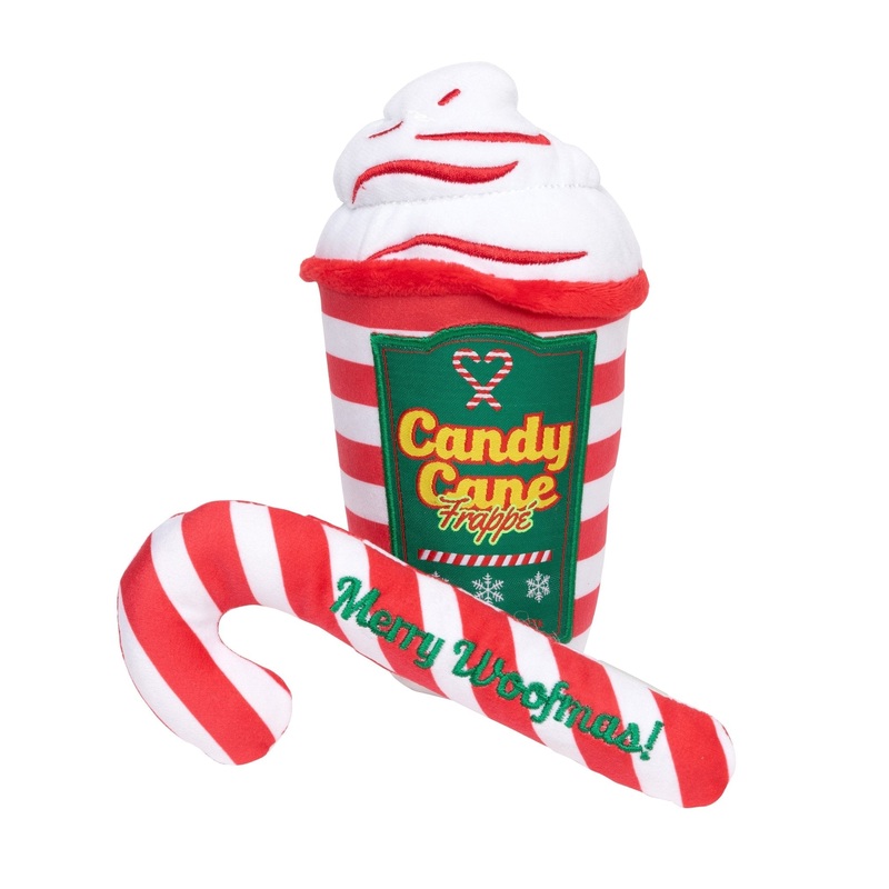Fuzzyard Dog Toy - Candy Cane Frappe & Candy Cane 2 Pack