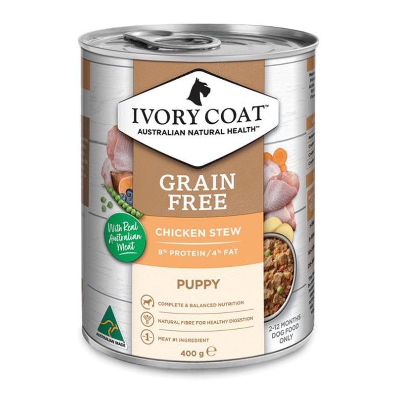 Ivory Coat Grain Free Wet Puppy Food Chicken Stew 400g