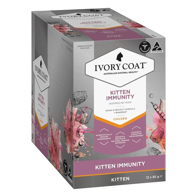 Ivory Coat Raw Health Kitten Immunity Wet Food Chicken