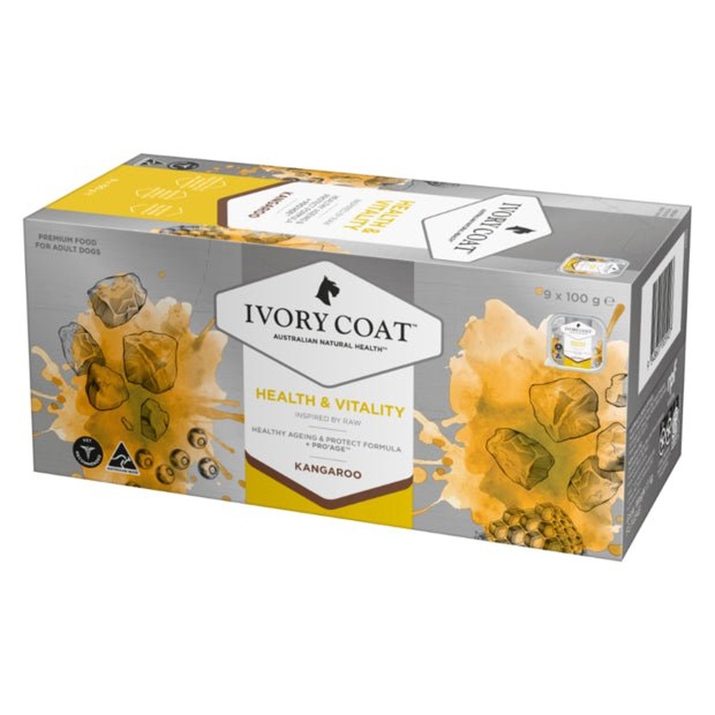 Ivory Coat Raw Health Wet Food Health and Vitality Kangaroo 9x100g