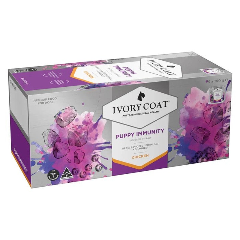 Ivory Coat Raw Health Wet Food Puppy Immunity Chicken 9x100g