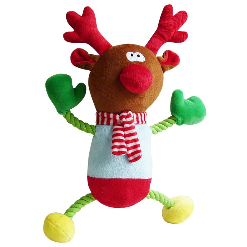Christmas Plush Reindeer with Rope Legs