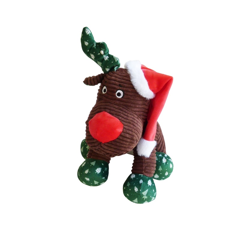 Christmas Plush Reindeer with Santa Hat K9