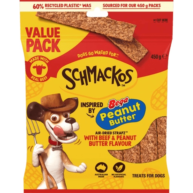Schmackos Strapz 450g Peanut Butter