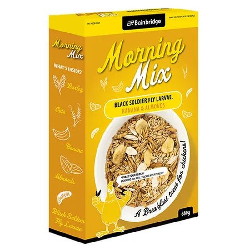 Bainbridge Morning Mix Breakfast Treat Black Soldier Fly Larvae,Banana & Almonds 680g