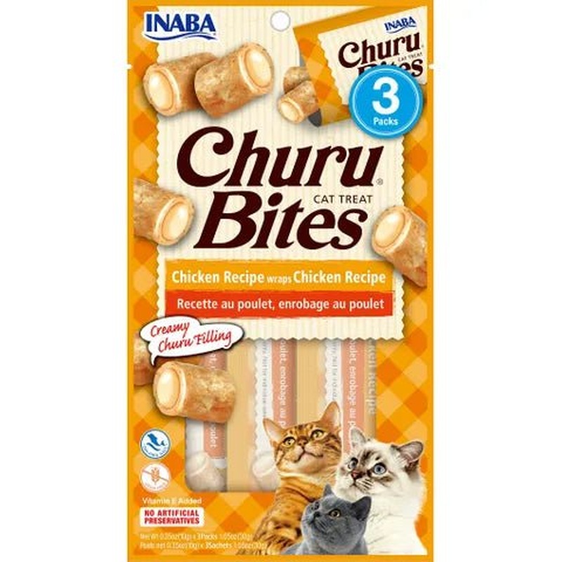 Inaba Churu Bites Chicken Recipe Cat Treat 3 x 10g