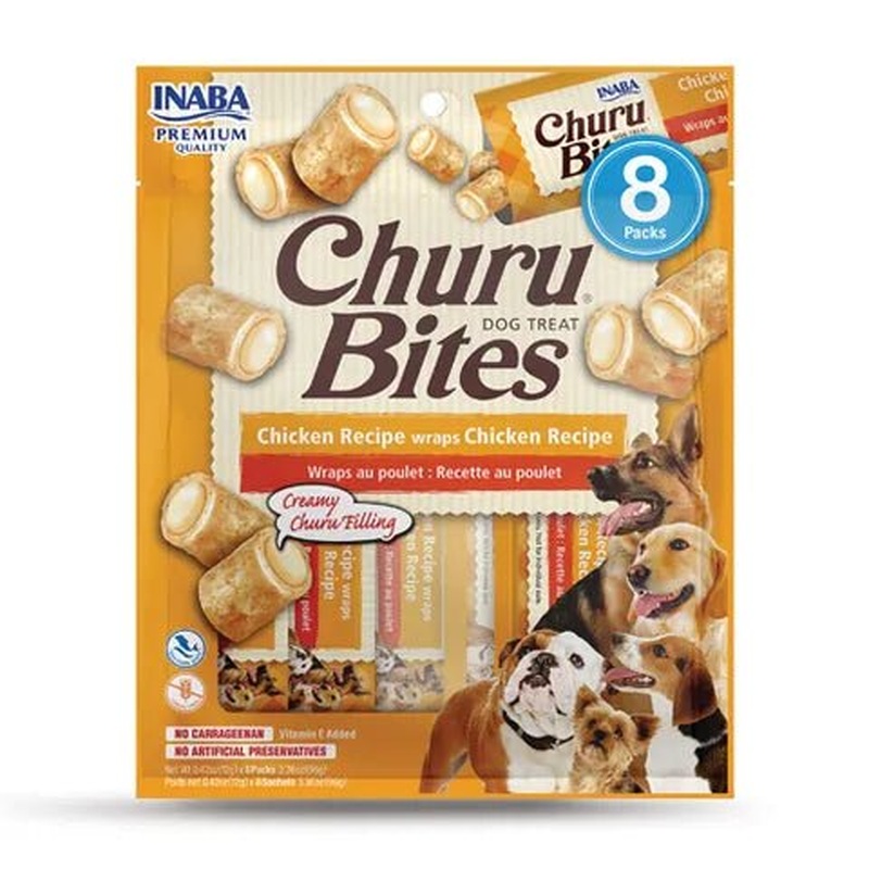 Inaba Churu BItes Chicken Recipe Wraps Dog Treat 8 x 12g