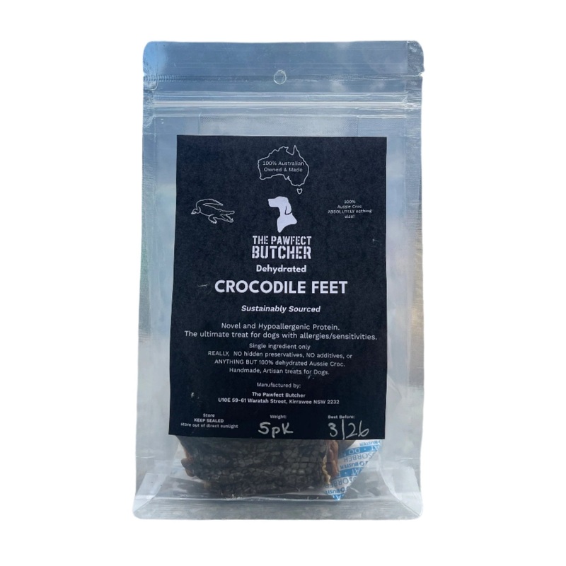 The Pawfect Butcher Crocodile Feet 5 Pack 100g
