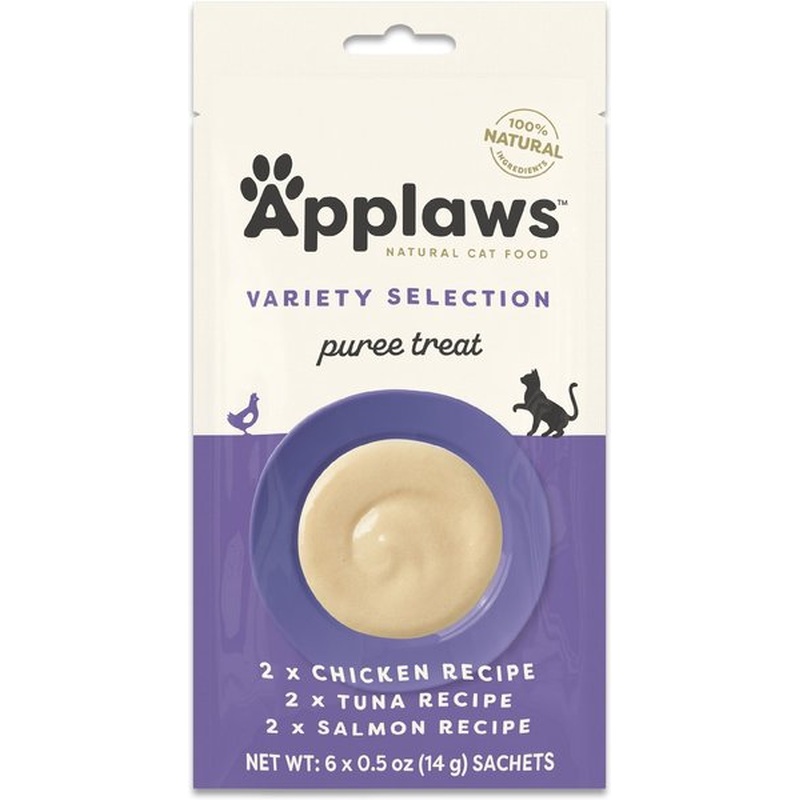 Applaws Variety Puree Selection Lickable Cat Treats 0.5oz 6pk