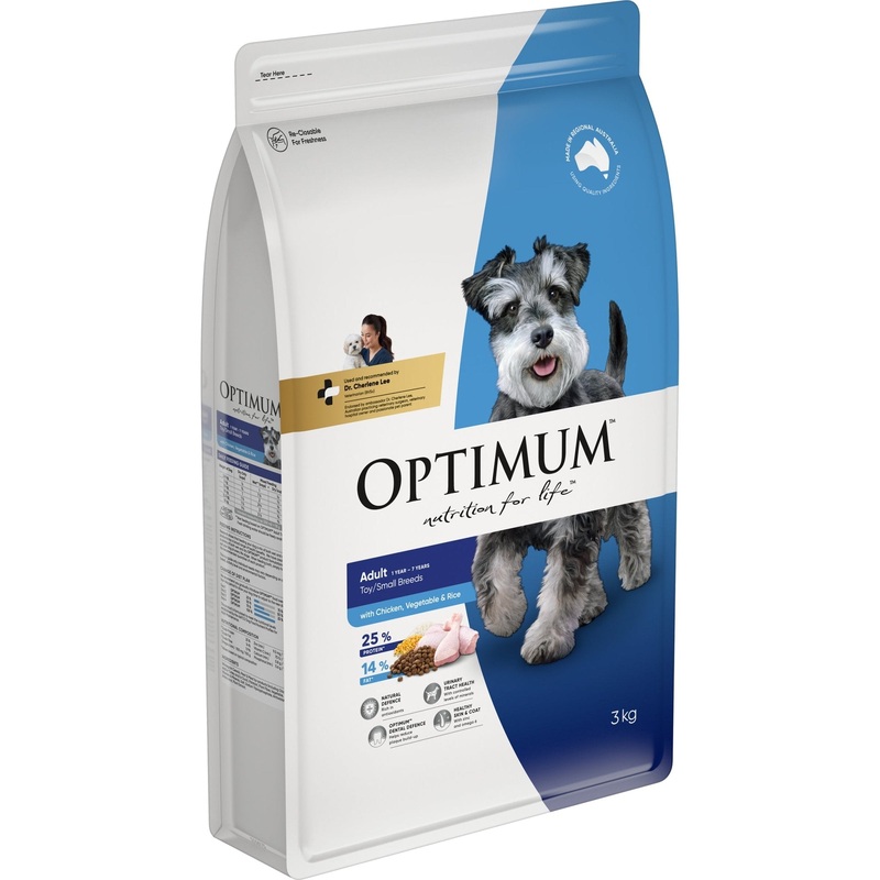 Optimum Dry Dog Food Adult Toy and Small Breed Chicken Rice and Vegetables
