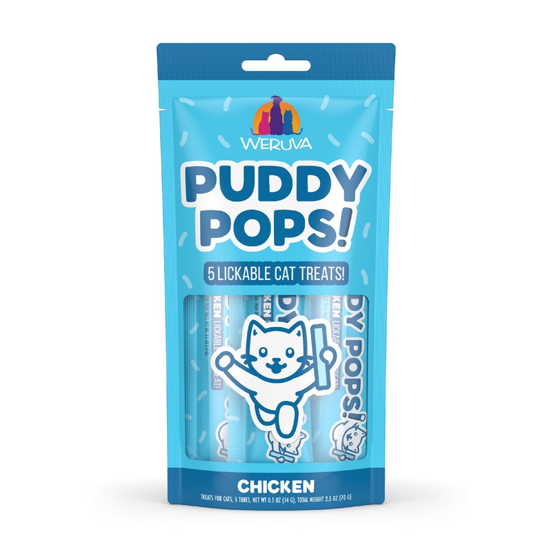 Weruva Puddy Pops Lickable Chicken Cat Treat .5oz 5pk