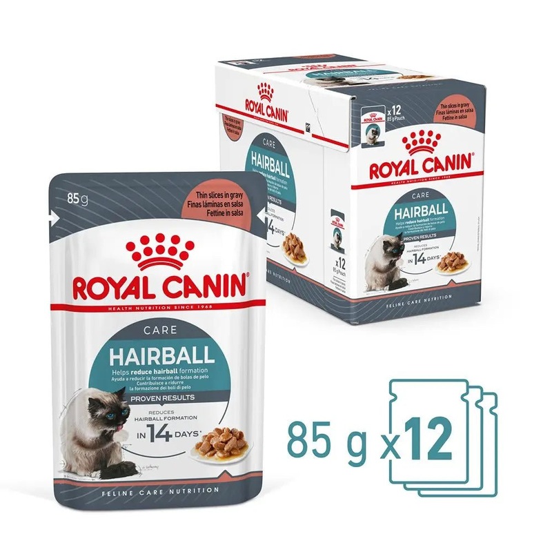 Royal Canin Wet Cat Food Hairball Gravy 12x85g