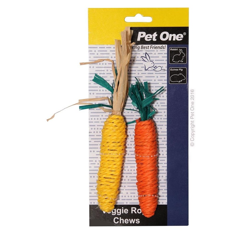 Pet One Veggie Rope Twin Pack Carrot/Corn