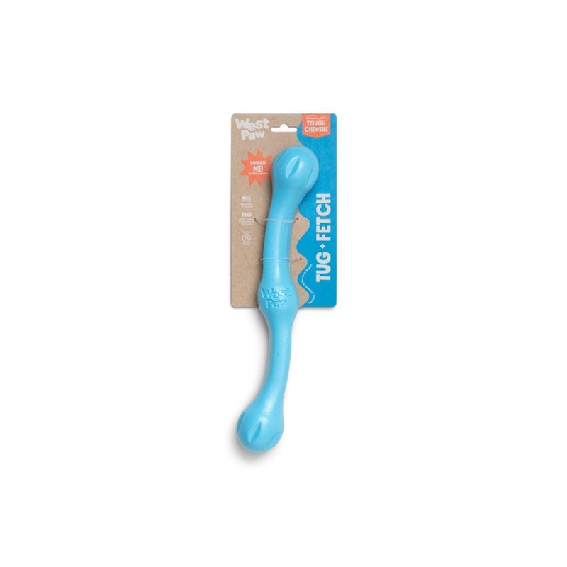 West Paw Zwig Tug & Fetch Stick Dog Toy Aqua Blue