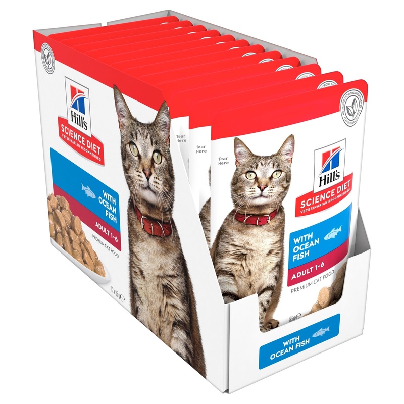 Hill's Science Diet Adult Optimal Care Ocean Fish Cat Food pouches 12x85g