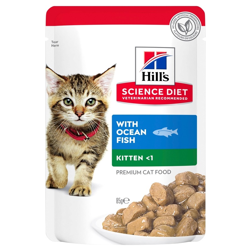 Hill's Science Diet Kitten Healthy Development Ocean Fish Cat Food pouches 85g