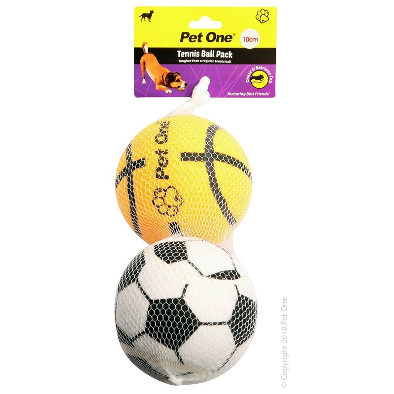 Pet One Tennis Ball 2 Pack With Print 10cm
