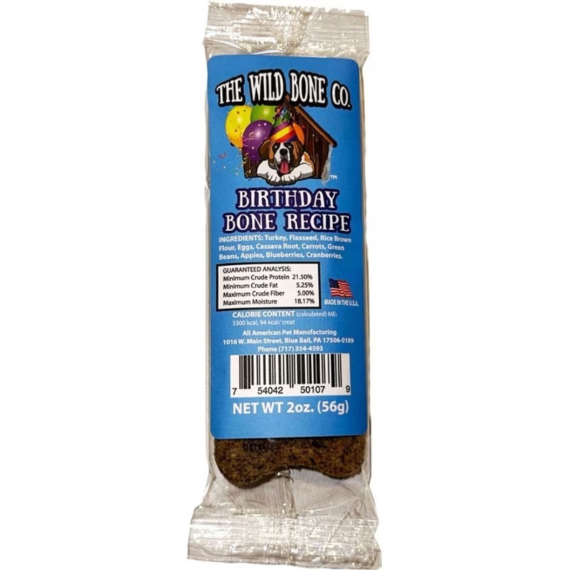 Wild Bone Birthday Dog Bone 2oz
