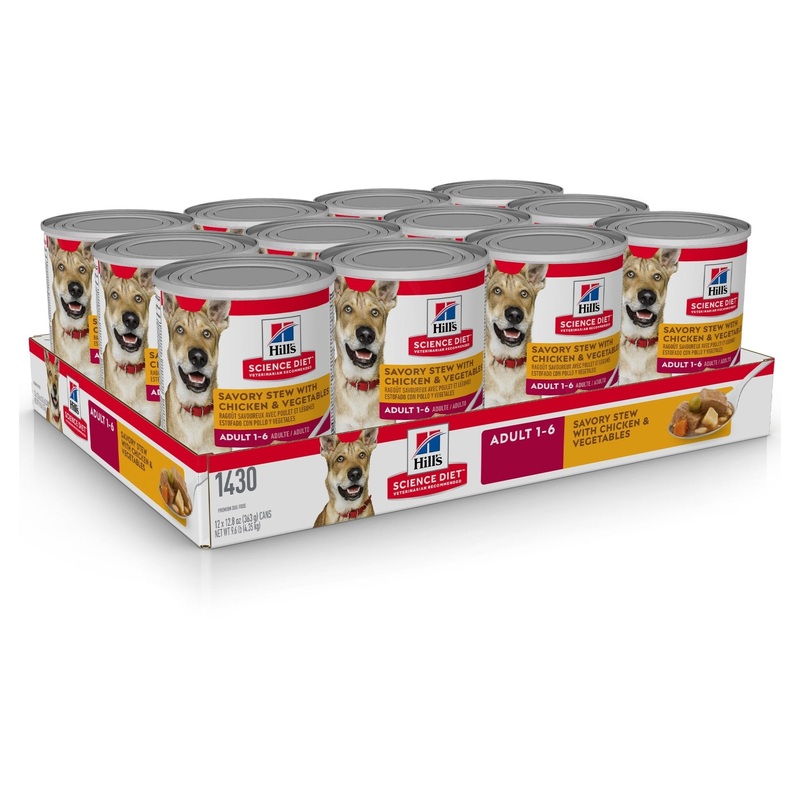 Hill's Science Diet Adult Savory Stew Chicken & Vegetable Canned Dog Food 12x363g