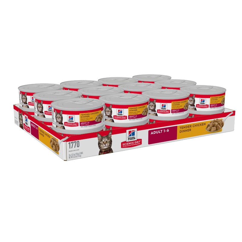 Hill's Science Diet Adult Tender Dinners Chicken Canned Cat Food 24x156g