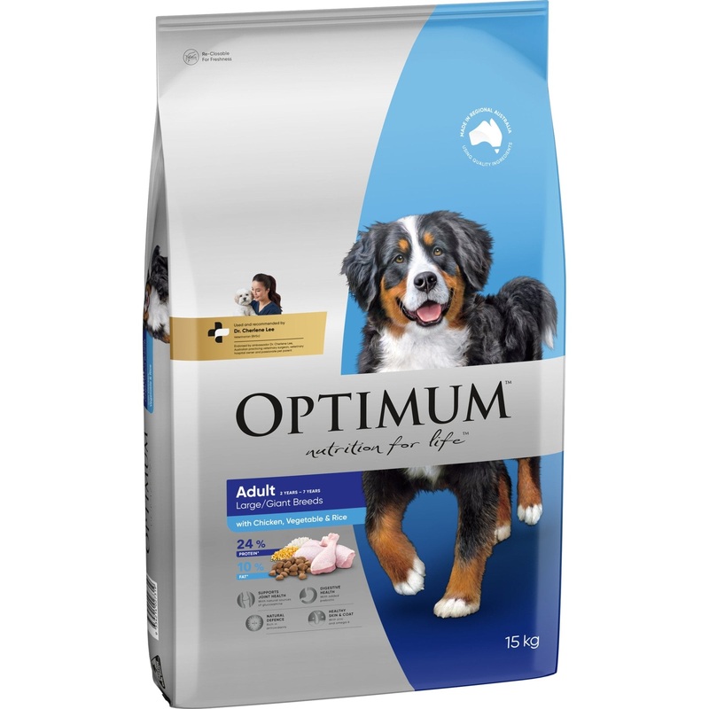 Optimum Dry Dog Food Adult Large Breed Chicken Rice and Vegetables 15kg