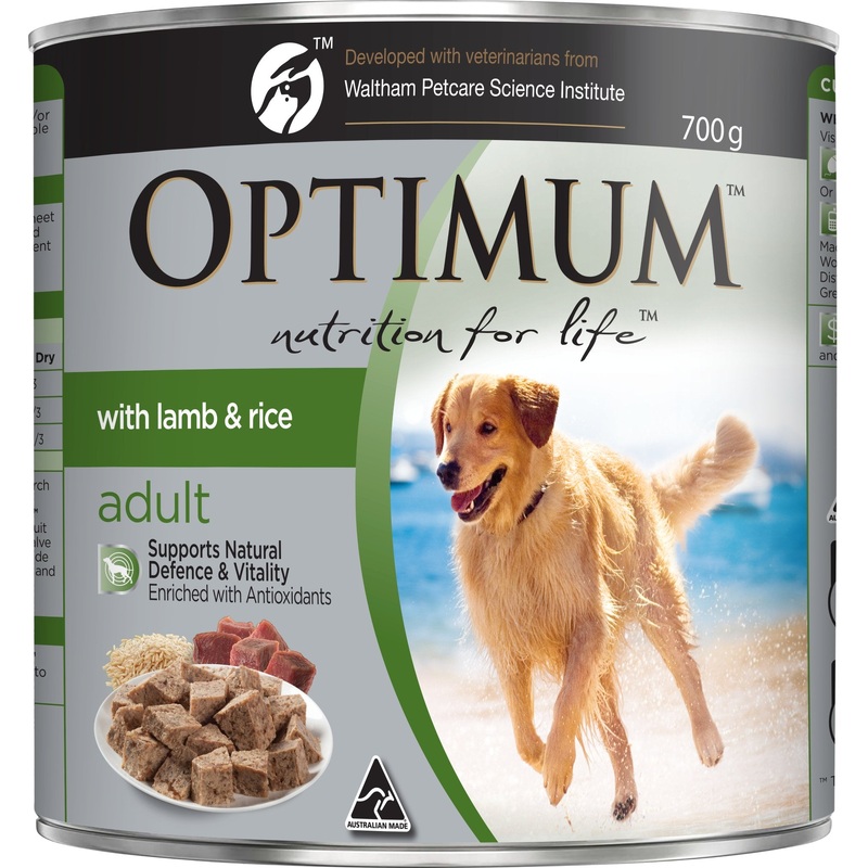 Optimum Wet Dog Food Adult Lamb & Rice 12x700g