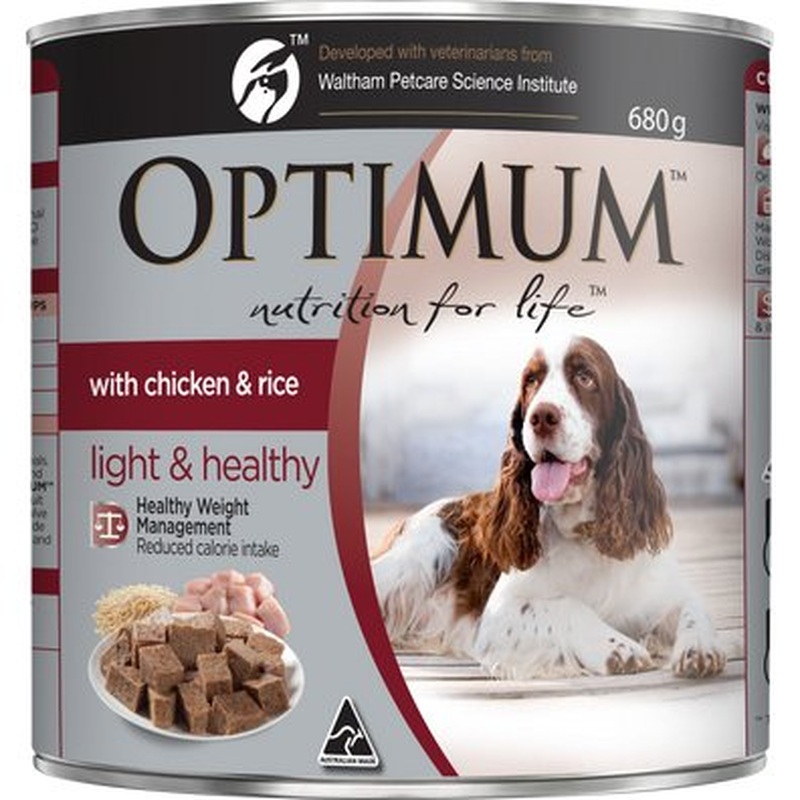 Optimum Wet Dog Food Adult Light Health Chicken & Rice 680g