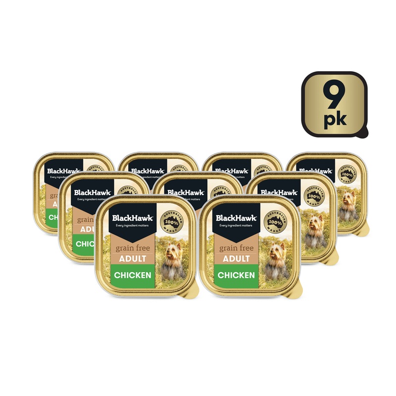 Black Hawk Grain Free Wet Dog Food 100g x 9 Chicken
