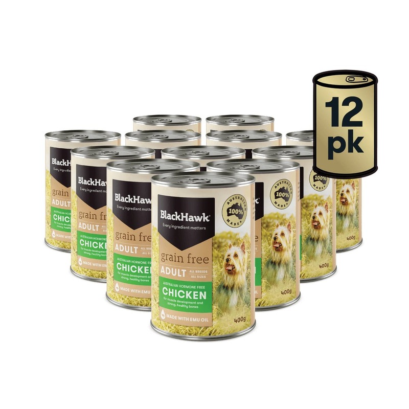Black Hawk Grain Free Wet Dog Food 12x400g Chicken