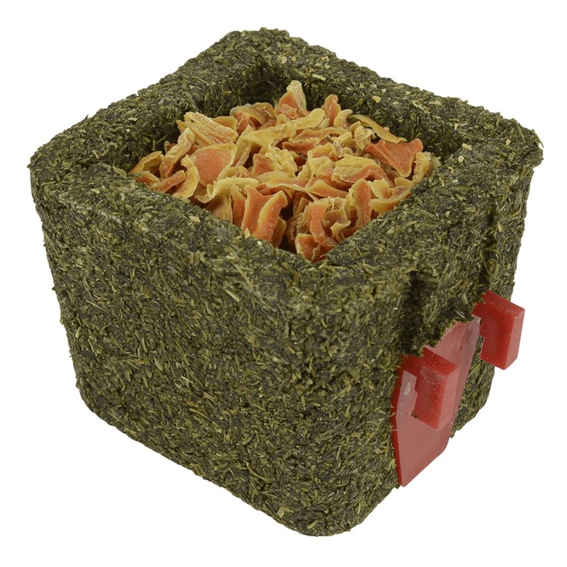 Peters Small Animal Parsley Cube with Holder Dried Carrot 80g